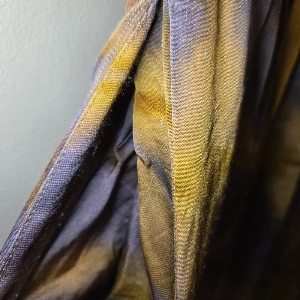 Zara Women's Brown And Purple Tie-Dye Wide Leg Pants Size XXL Pockets Zip Close - Picture 9 of 15